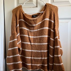 Knit Off-the-Shoulder Striped Sweater